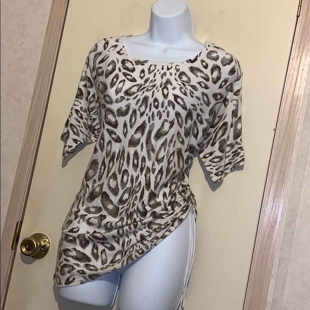 Cream Cheetah print blouse